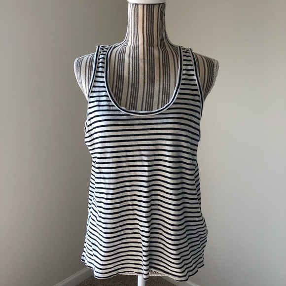 Madewell Tops - Madewell Black & White Striped Tank Top Size Large